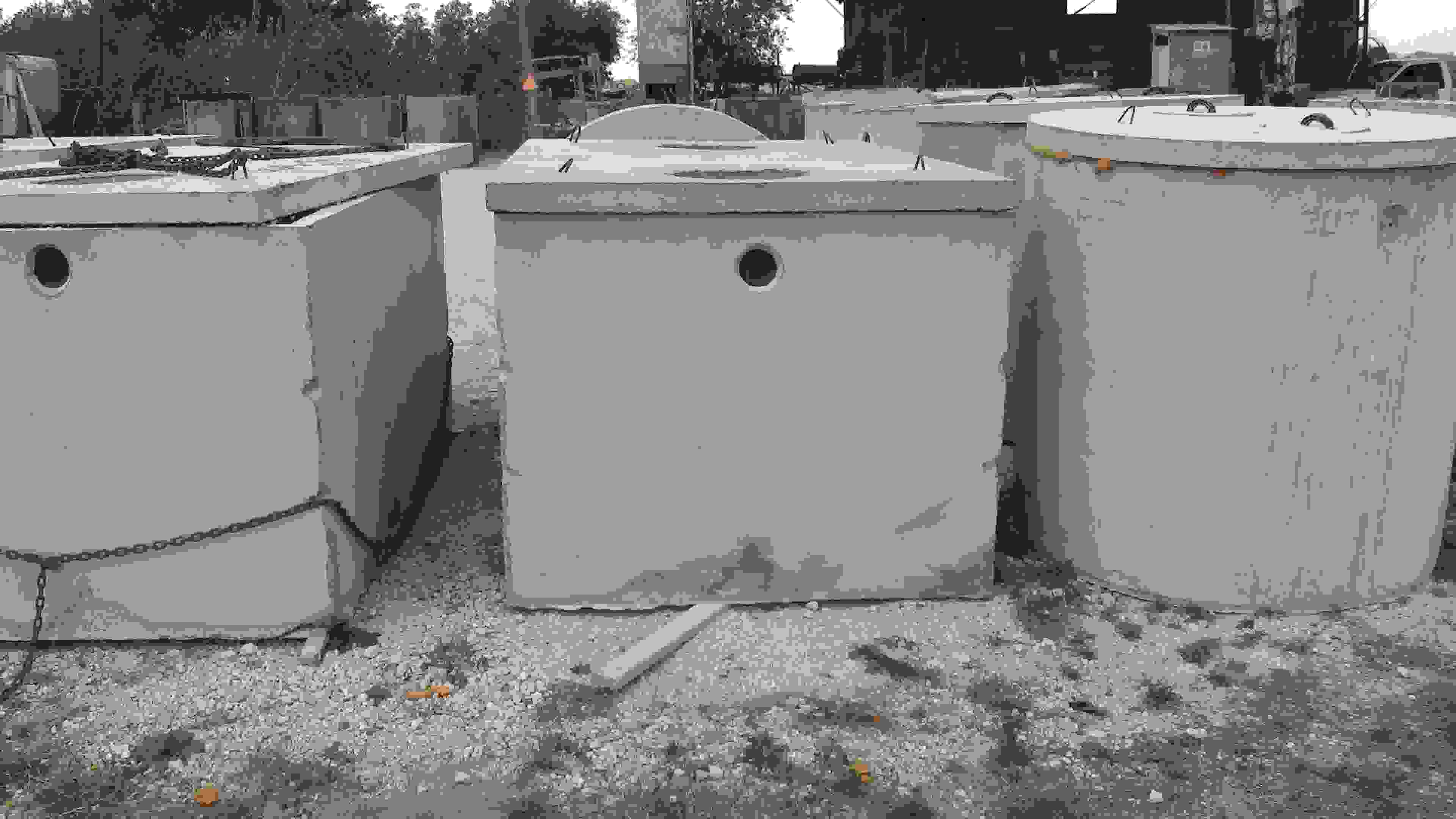 Newly constructed 500-gallon septic tanks