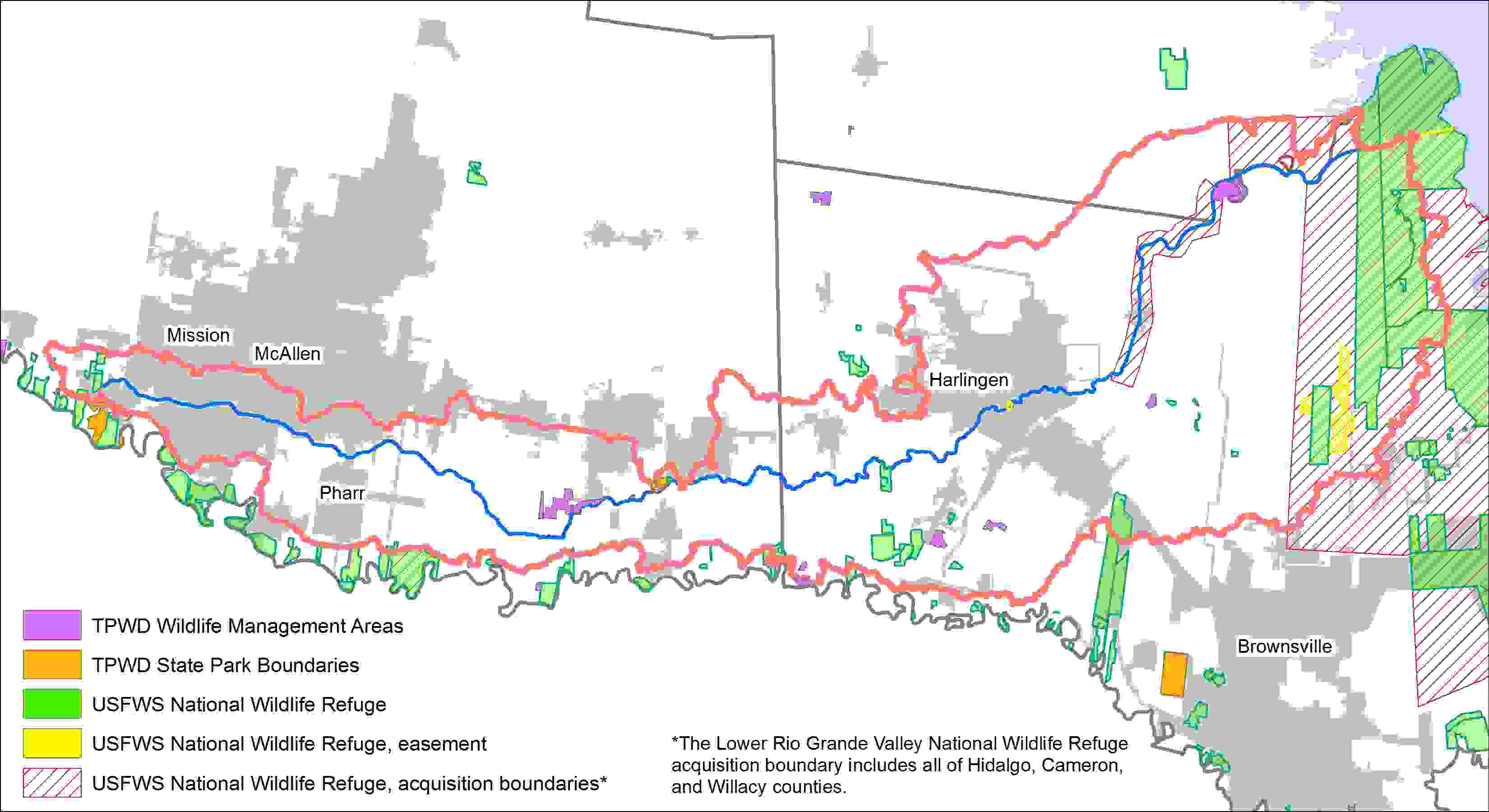 Figure 3.3. State and federal wildlife refuges, management areas and parks