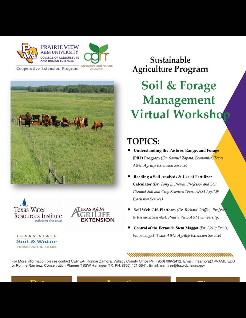 Soil Forage Management virtual workshop final flyer